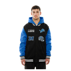 Detroit Lions New Era Full-Snap Fleece Hoodie Jacket Black