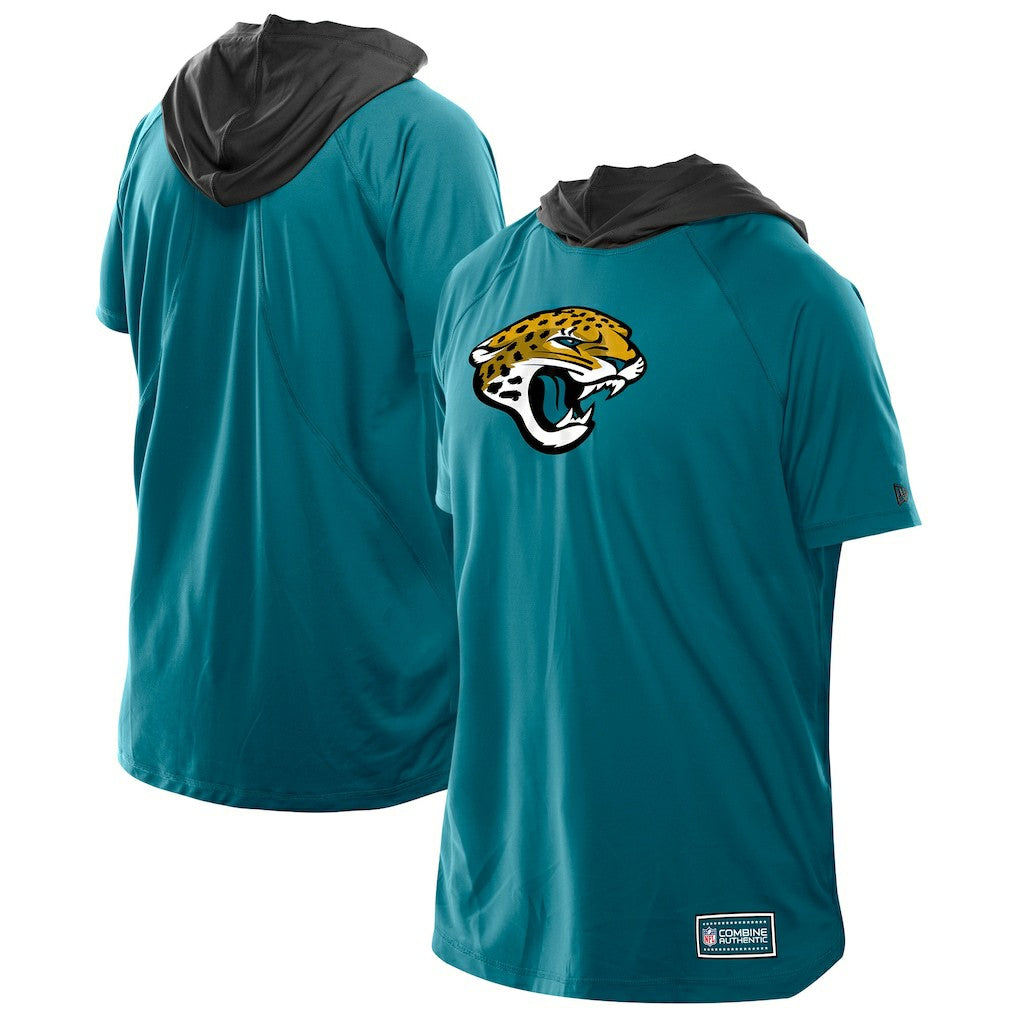 Jacksonville Jaguars New Era Combine Authentic Hooded Raglan Short-Sleeve T-Shirt Teal