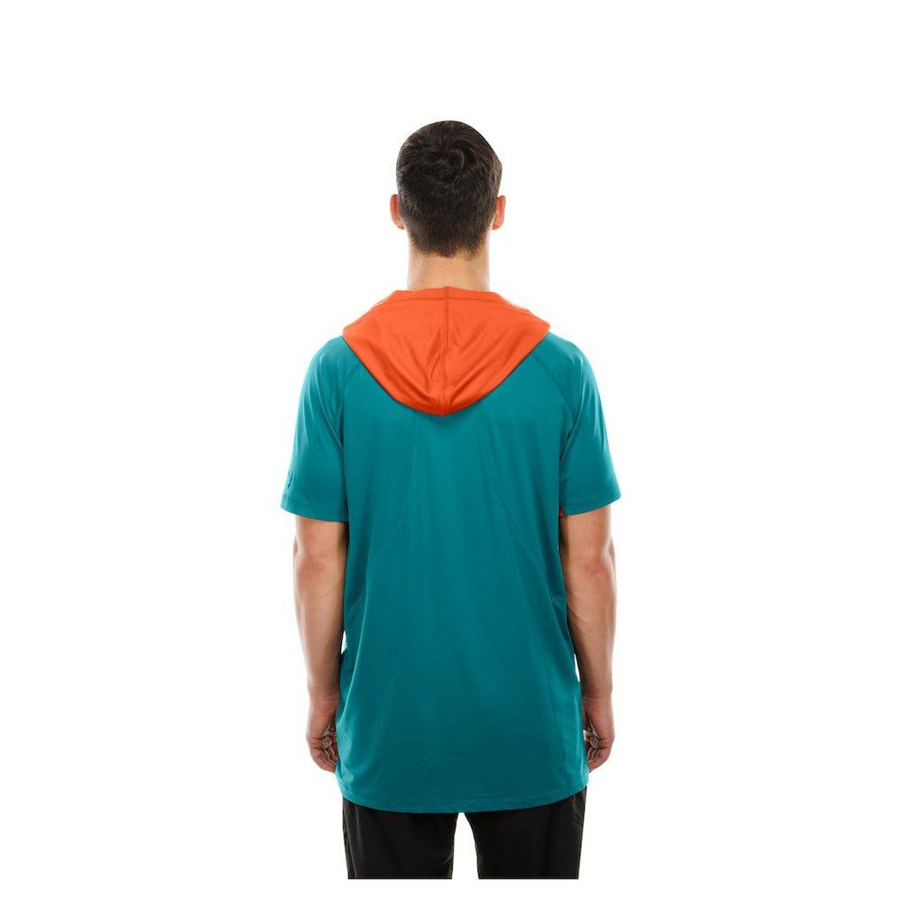 Miami Dolphins New Era Combine Authentic Hooded Raglan Short-Sleeve T-Shirt Aqua