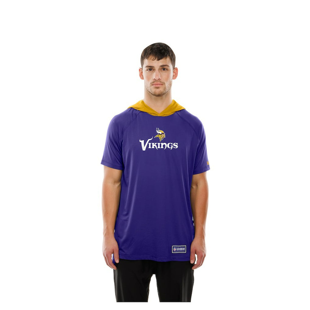 Minnesota Vikings New Era Combine Authentic Hooded Raglan Short-Sleeve T-Shirt Purple
