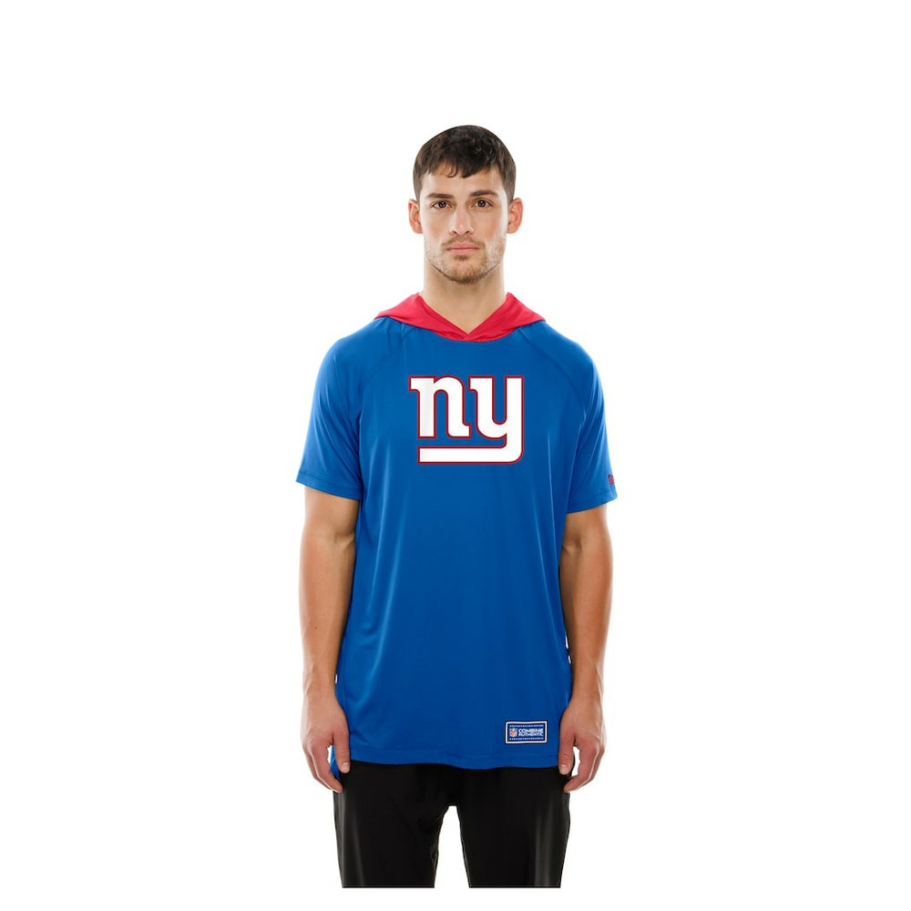 New York Giants New Era Combine Authentic Hooded Raglan Short-Sleeve T-Shirt Royal