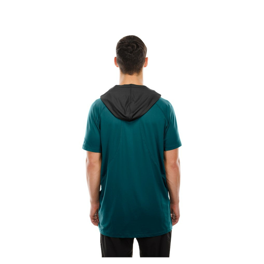 Philadelphia Eagles New Era Combine Authentic Hooded Raglan Short-Sleeve T-Shirt Midnight Green