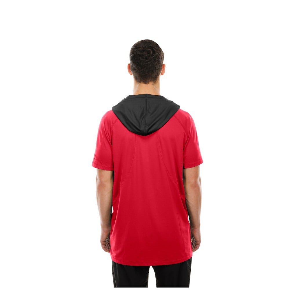San Francisco 49ers New Era Combine Authentic Hooded Raglan Short-Sleeve T-Shirt Scarlet