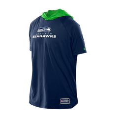 Seattle Seahawks New Era Combine Authentic Hooded Raglan Short-Sleeve T-Shirt College Navy