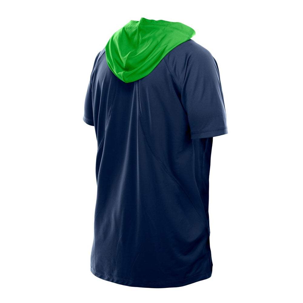 Seattle Seahawks New Era Combine Authentic Hooded Raglan Short-Sleeve T-Shirt College Navy