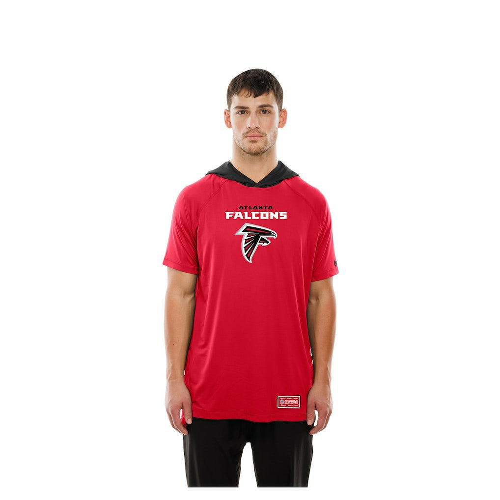 Atlanta Falcons New Era Combine Authentic Hooded Raglan Short-Sleeve T-Shirt Red