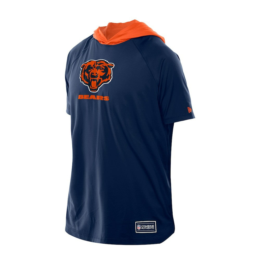 Chicago Bears New Era Combine Authentic Hooded Raglan Short-Sleeve T-Shirt Navy