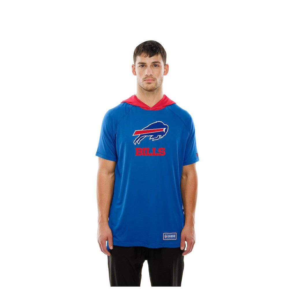 Buffalo Bills New Era Combine Authentic Hooded Raglan Short-Sleeve T-Shirt Royal