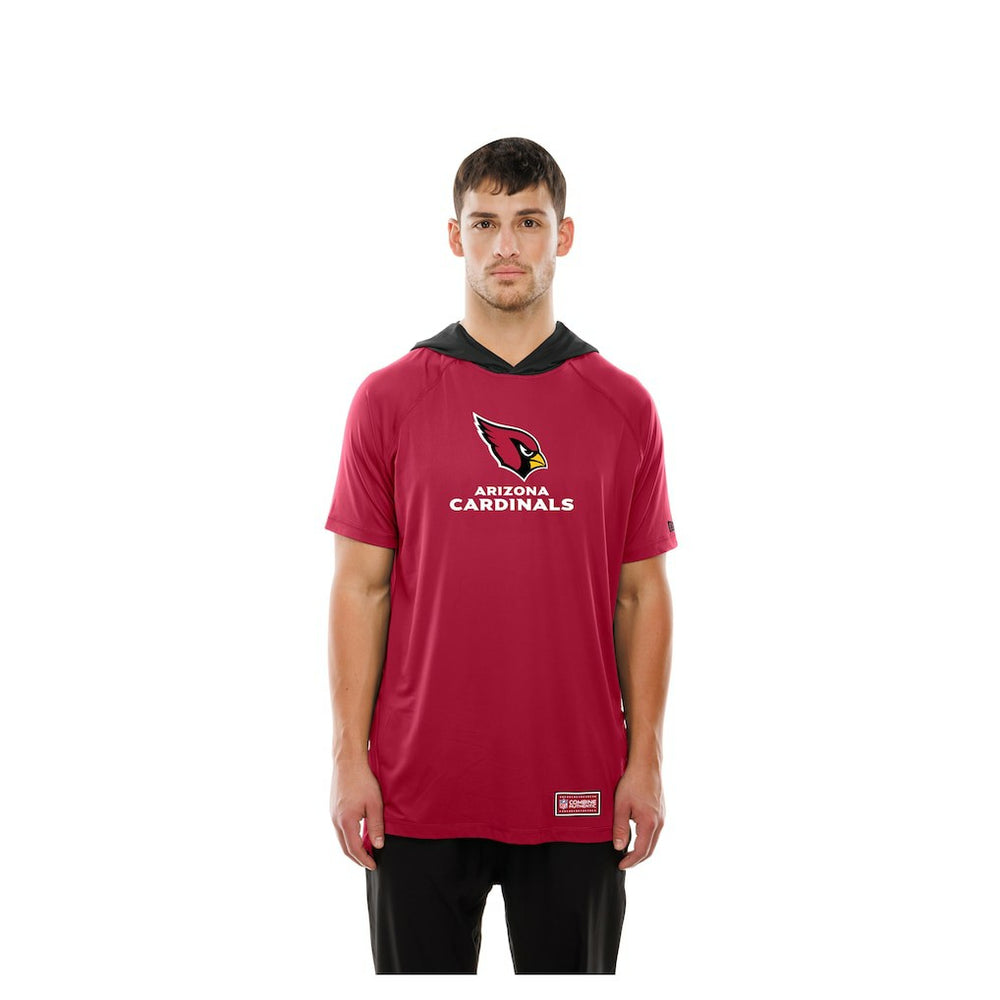 Arizona Cardinals New Era Combine Authentic Hooded Raglan Short-Sleeve T-Shirt Cardinal