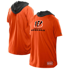 Cincinnati Bengals New Era Combine Authentic Hooded Raglan Short-Sleeve T-Shirt Orange