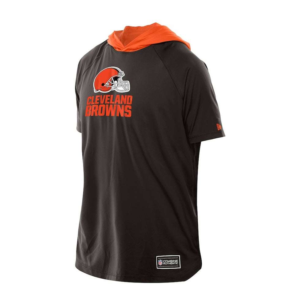 Cleveland Browns New Era Combine Authentic Hooded Raglan Short-Sleeve T-Shirt Brown