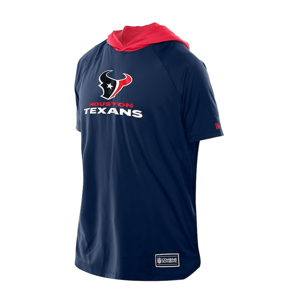 Houston Texans New Era Combine Authentic Hooded Raglan Short-Sleeve T-Shirt Navy
