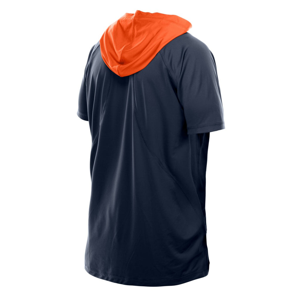 Denver Broncos New Era Combine Authentic Hooded Raglan Short-Sleeve T-Shirt Navy