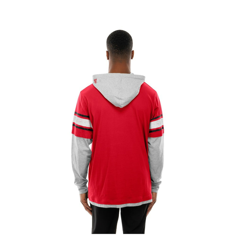 Kansas City Chiefs New Era Twofer Layered Long Sleeve Hoodie T-Shirt Red