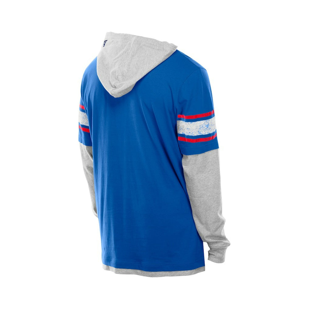 New York Giants New Era Twofer Layered Long Sleeve Hoodie T-Shirt Royal
