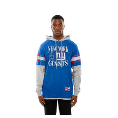 New York Giants New Era Twofer Layered Long Sleeve Hoodie T-Shirt Royal