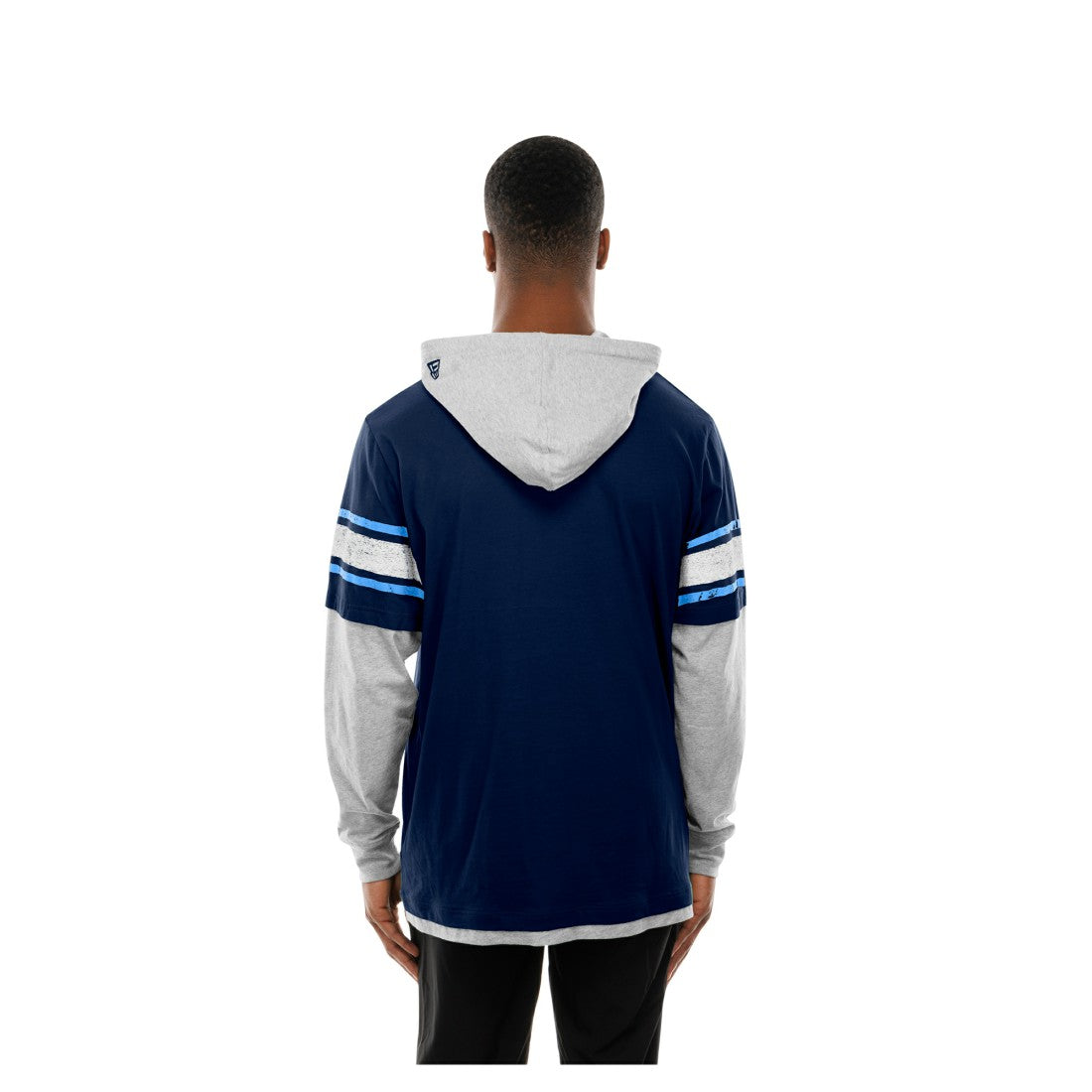 Tennessee Titans New Era Twofer Layered Long Sleeve Hoodie T-Shirt Navy
