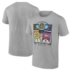 NHL Boston Bruins vs. Montreal Canadiens Centennial Game Matchup T-Shirt - Heather Gray