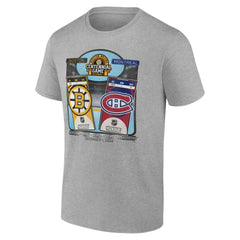 NHL Boston Bruins vs. Montreal Canadiens Centennial Game Matchup T-Shirt - Heather Gray