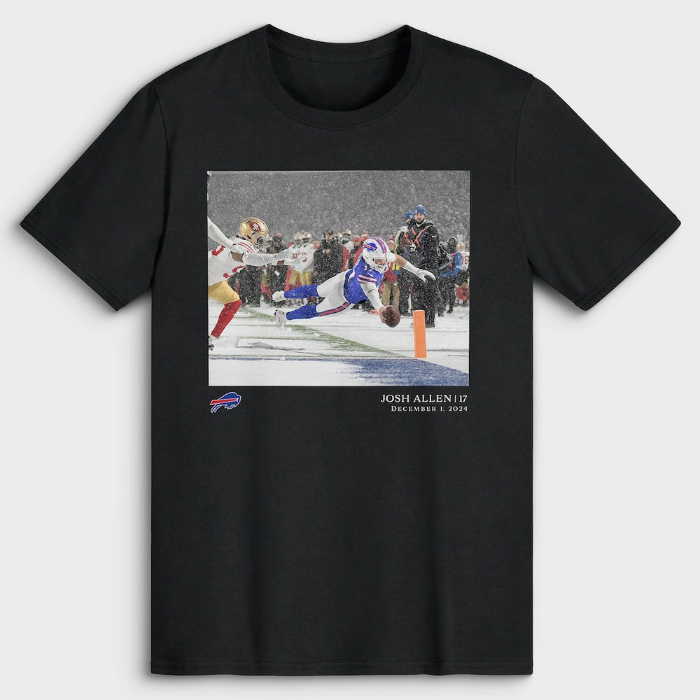 Josh Allen Buffalo Bills NFL Flash Features Week 13 T-Shirt Black