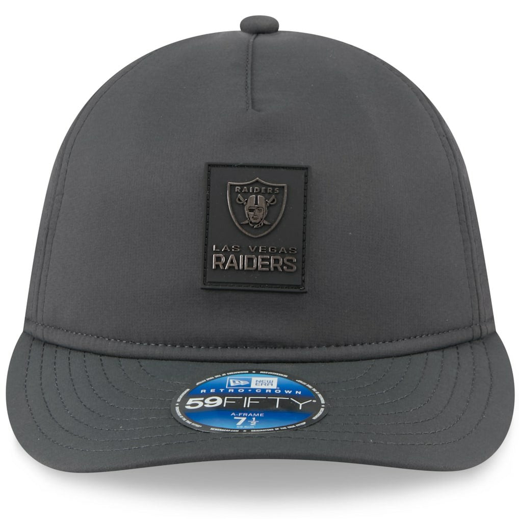 Las Vegas Raiders New Era 2025 Sideline Cold Weather Retro Crown 59FIFTY Fitted Hat Charcoal