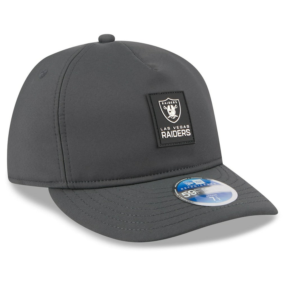 Las Vegas Raiders New Era 2025 Sideline Cold Weather Retro Crown 59FIFTY Fitted Hat Charcoal