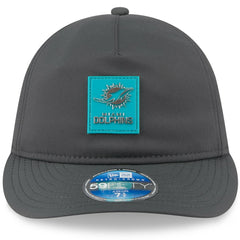Miami Dolphins New Era 2025 Sideline Cold Weather Retro Crown 59FIFTY Fitted Hat Charcoal