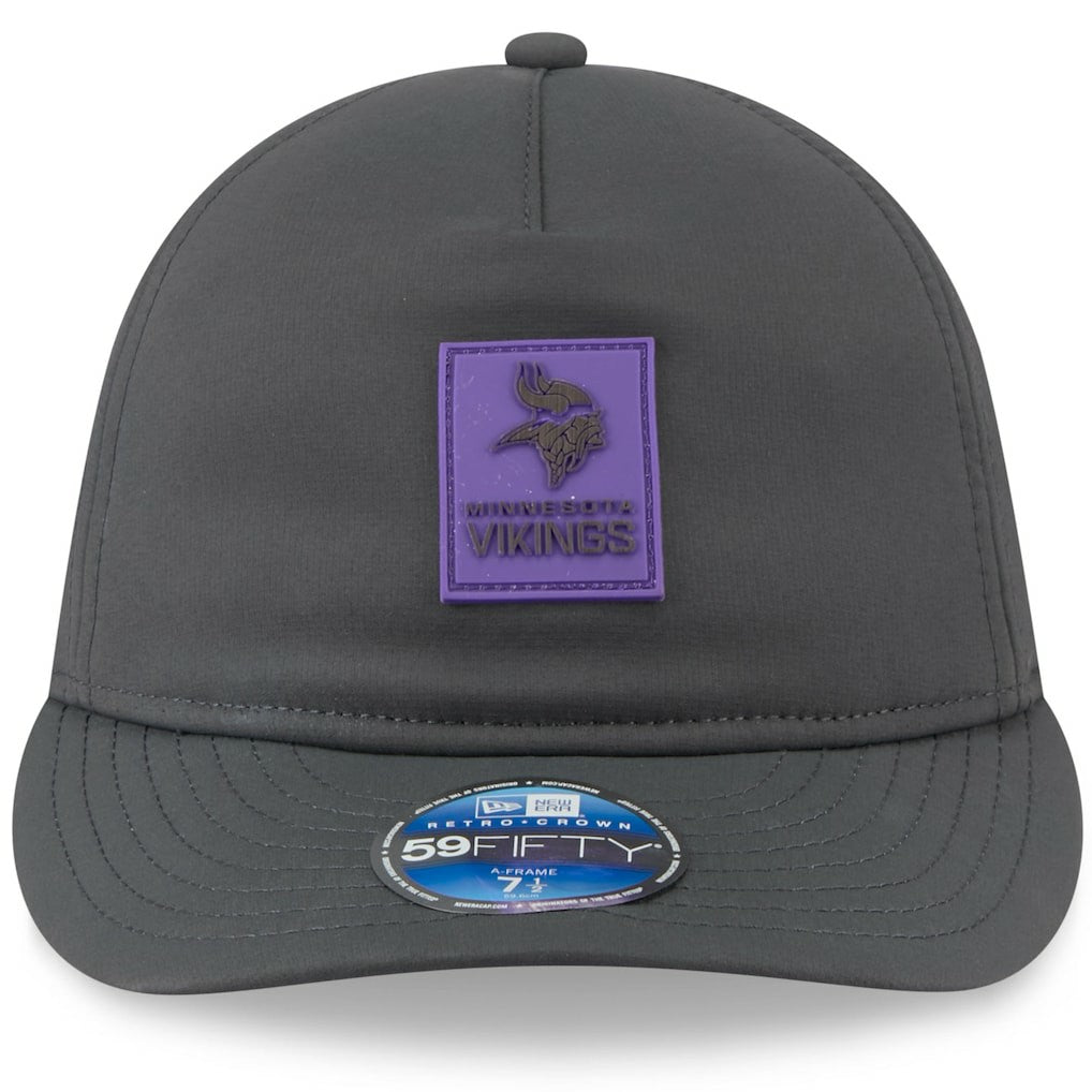 Minnesota Vikings New Era 2025 Sideline Cold Weather Retro Crown 59FIFTY Fitted Hat Charcoal