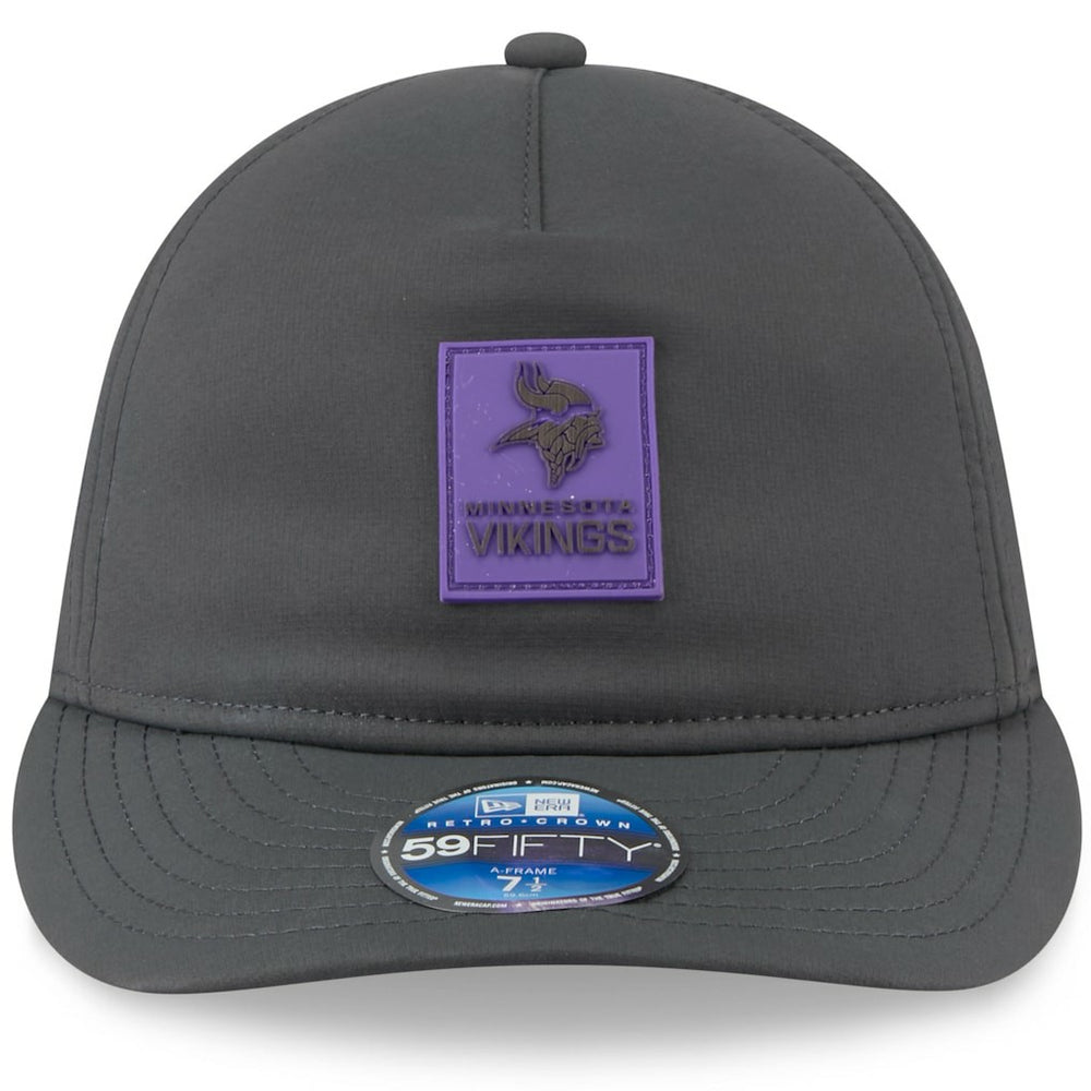 Minnesota Vikings New Era 2025 Sideline Cold Weather Retro Crown 59FIFTY Fitted Hat Charcoal