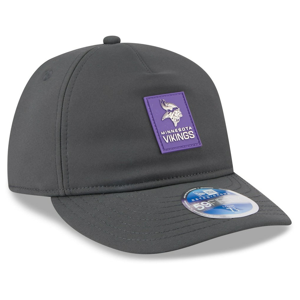 Minnesota Vikings New Era 2025 Sideline Cold Weather Retro Crown 59FIFTY Fitted Hat Charcoal