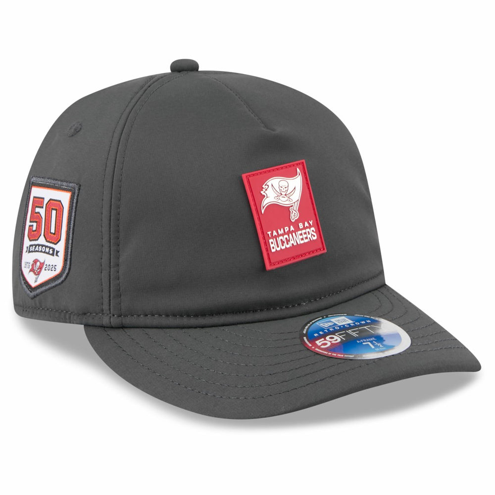 Tampa Bay Buccaneers New Era 2025 Sideline Cold Weather Retro Crown 59FIFTY Fitted Hat Charcoal