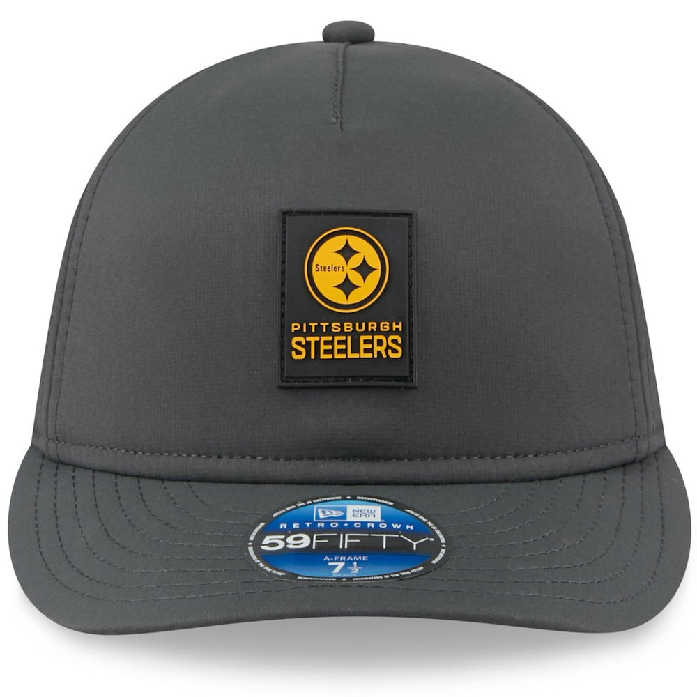 Pittsburgh Steelers New Era 2025 Sideline Cold Weather Retro Crown 59FIFTY Fitted Hat Charcoal