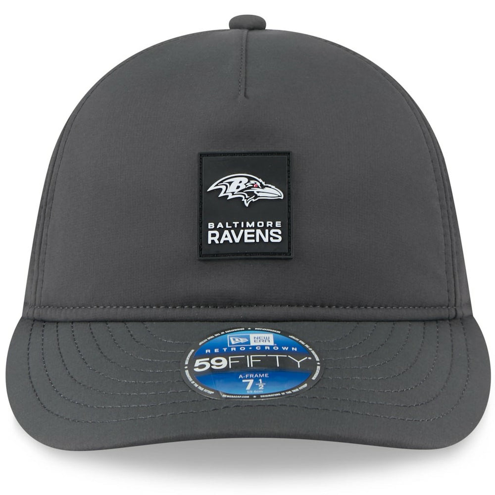 Baltimore Ravens New Era 2025 Sideline Cold Weather Retro Crown 59FIFTY Fitted Hat Charcoal