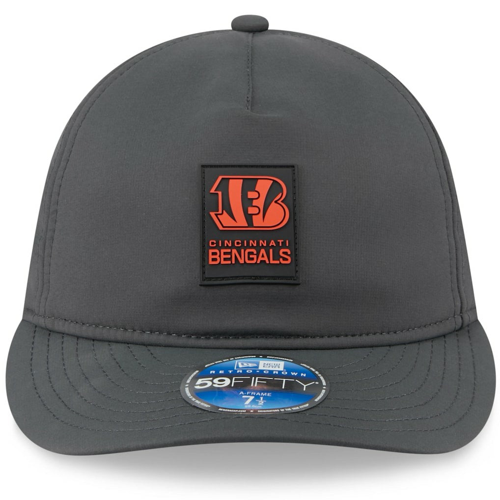 Cincinnati Bengals New Era 2025 Sideline Cold Weather Retro Crown 59FIFTY Fitted Hat Charcoal