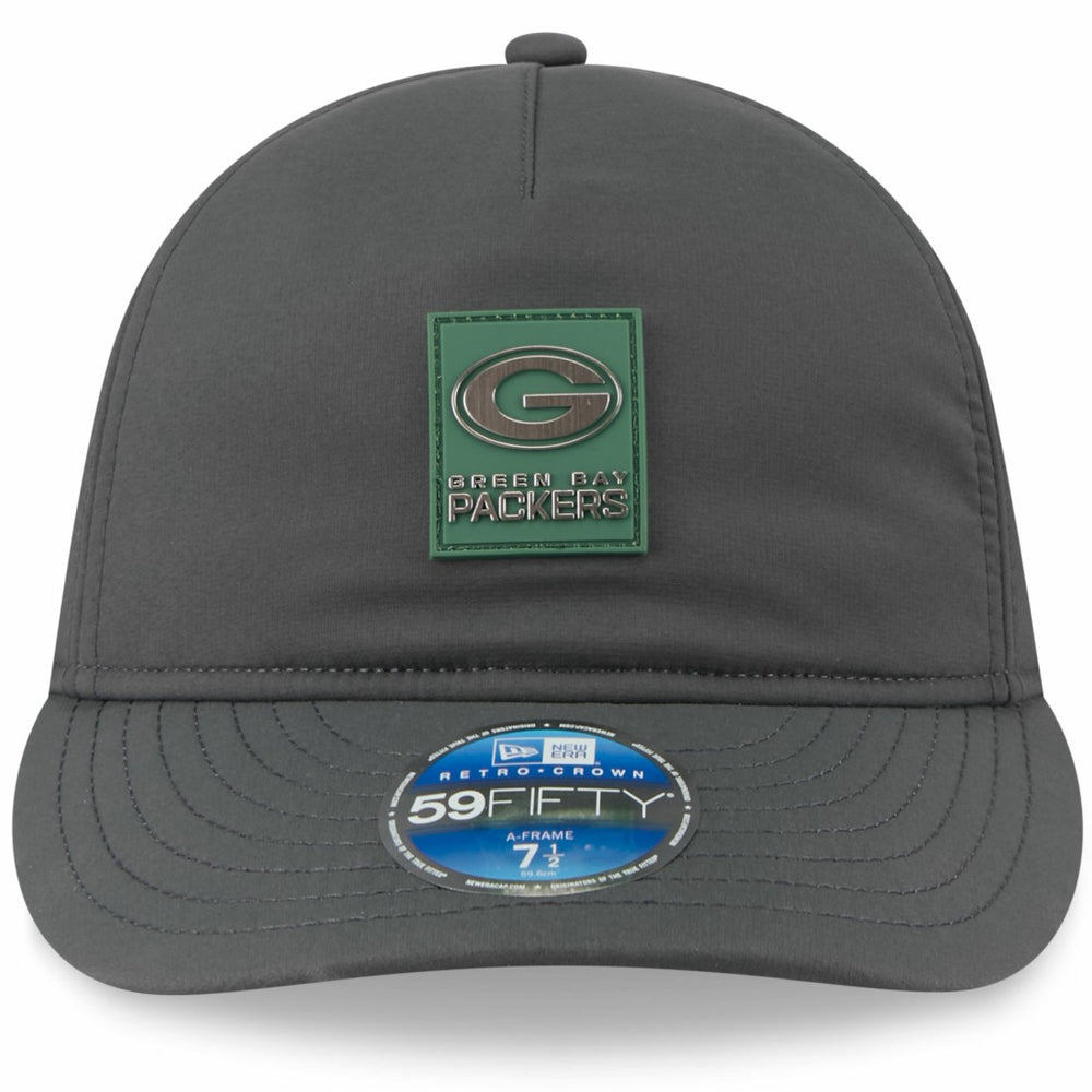 Green Bay Packers New Era 2025 Sideline Cold Weather Retro Crown 59FIFTY Fitted Hat Charcoal