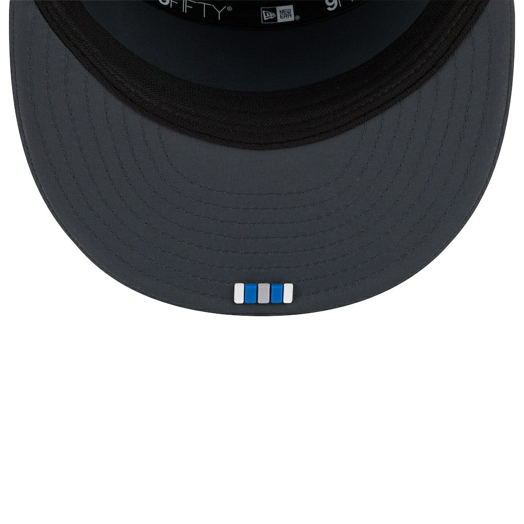 Detroit Lions New Era 2025 Sideline Cold Weather Split Panel 9FIFTY Snapback Hat Charcoal
