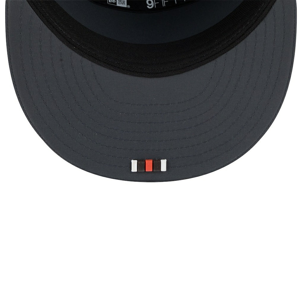 Cleveland Browns New Era 2025 Sideline Cold Weather Split Panel 9FIFTY Snapback Hat Charcoal