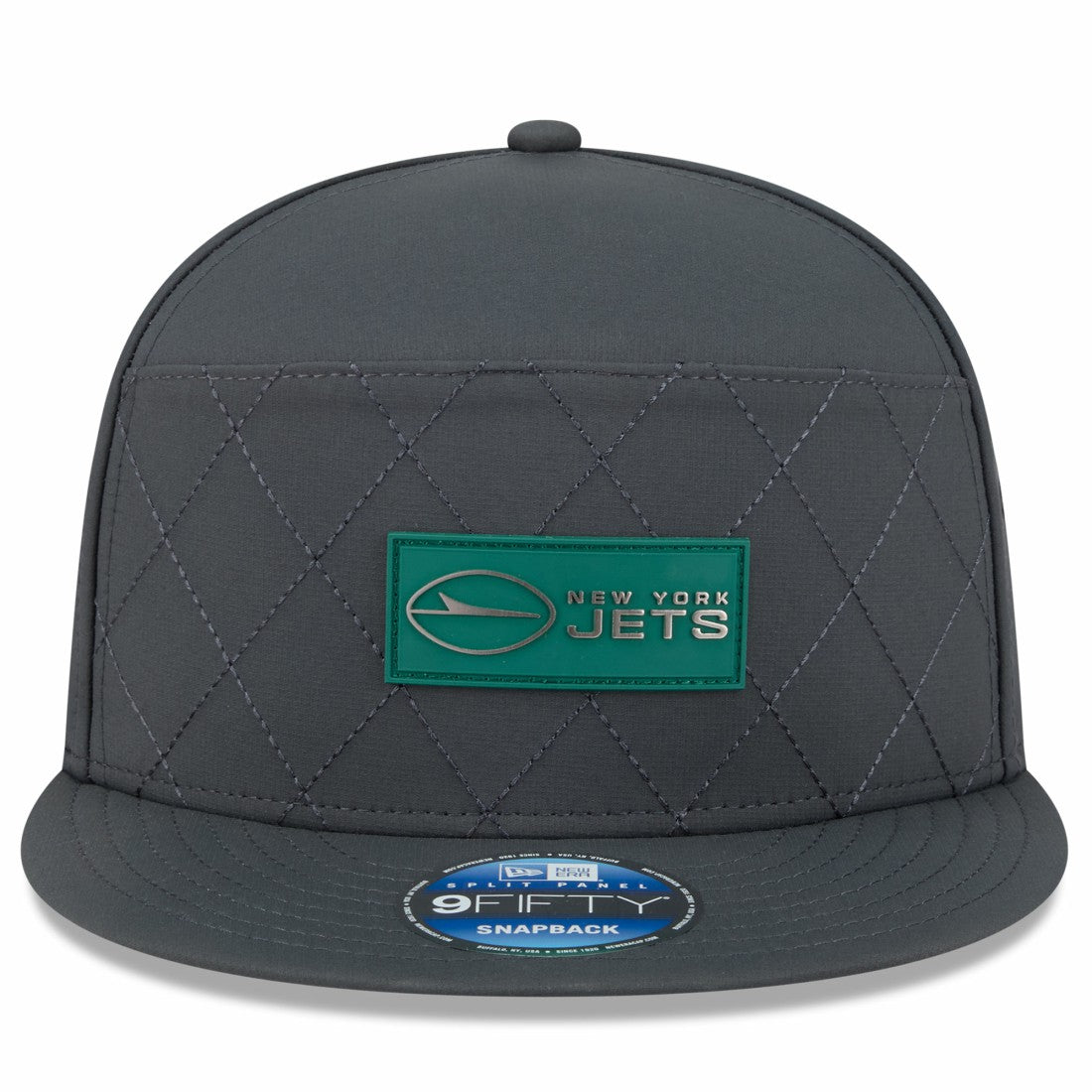 New York Jets New Era 2025 Sideline Cold Weather Split Panel 9FIFTY Snapback Hat Charcoal