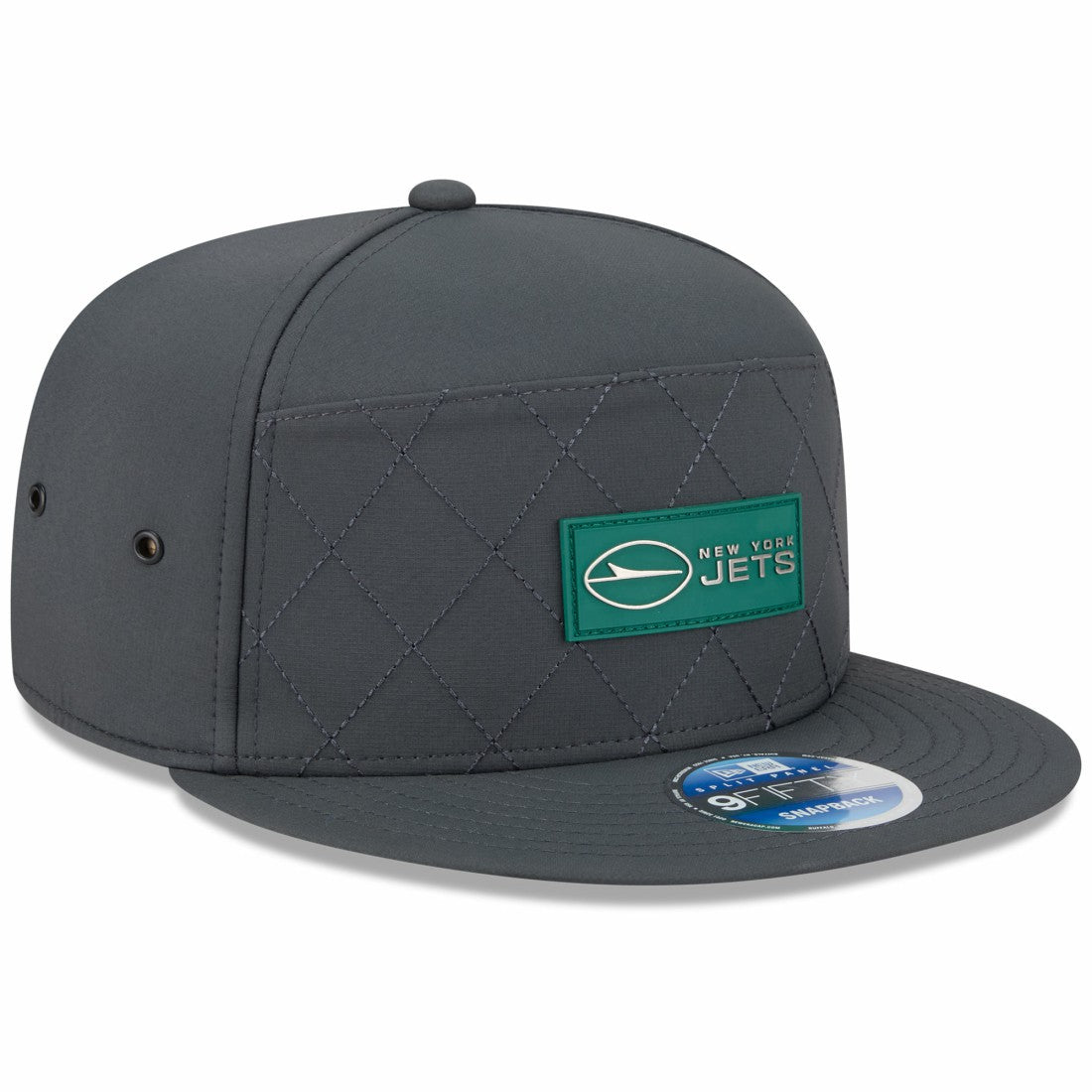 New York Jets New Era 2025 Sideline Cold Weather Split Panel 9FIFTY Snapback Hat Charcoal