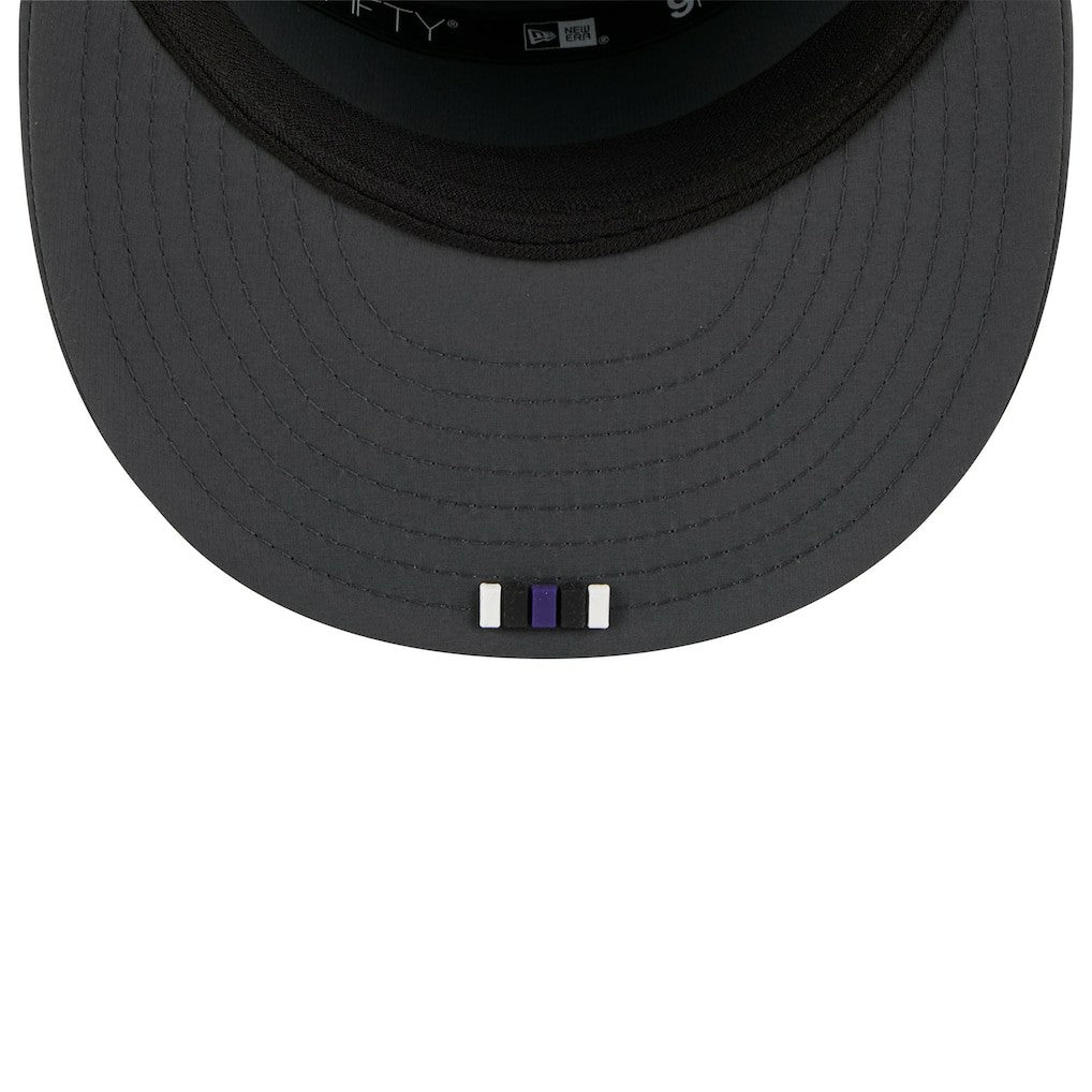 Baltimore Ravens New Era 2025 Sideline Cold Weather Split Panel 9FIFTY Snapback Hat Charcoal