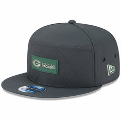 Green Bay Packers New Era 2025 Sideline Cold Weather Split Panel 9FIFTY Snapback Hat Charcoal