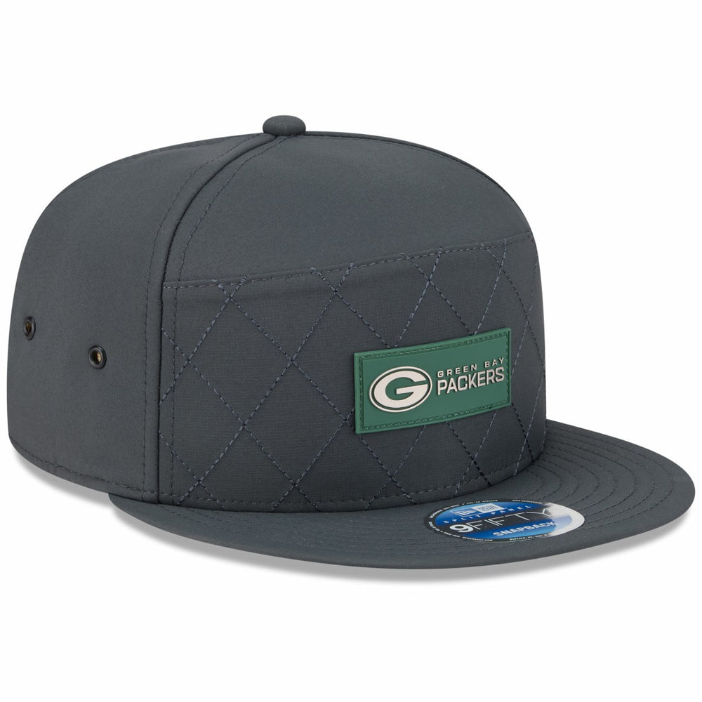 Green Bay Packers New Era 2025 Sideline Cold Weather Split Panel 9FIFTY Snapback Hat Charcoal