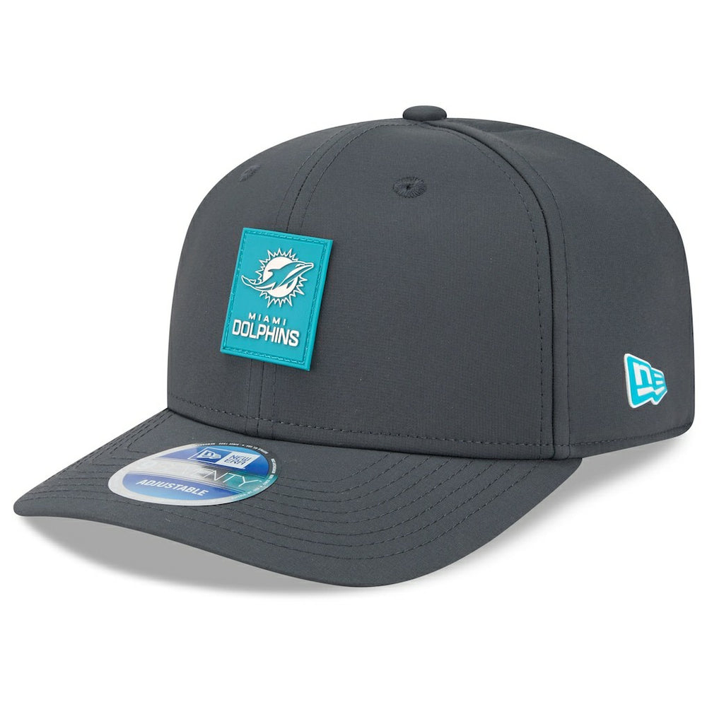 Miami Dolphins New Era 2025 Sideline Cold Weather 9SEVENTY Adjustable Hat Charcoal
