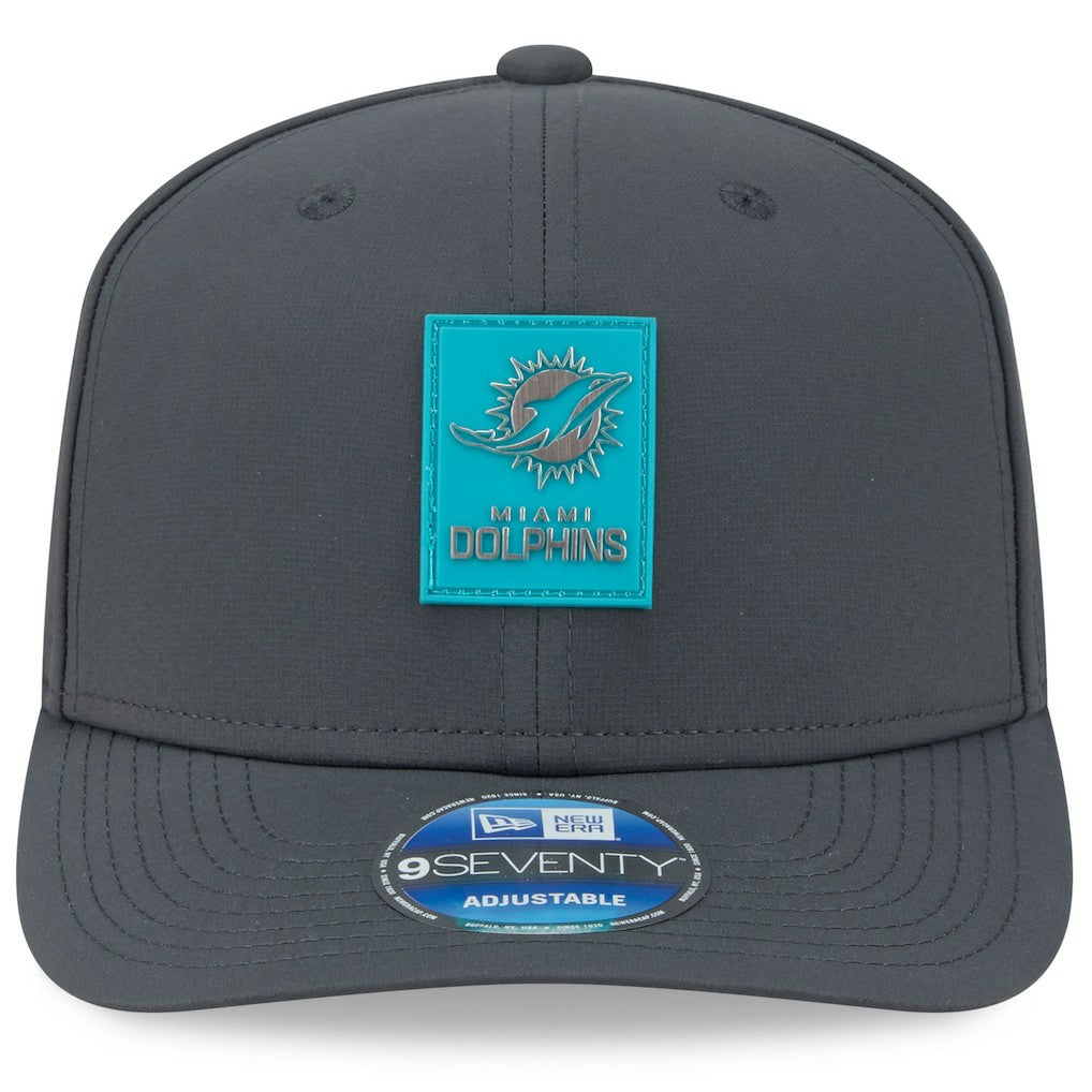 Miami Dolphins New Era 2025 Sideline Cold Weather 9SEVENTY Adjustable Hat Charcoal