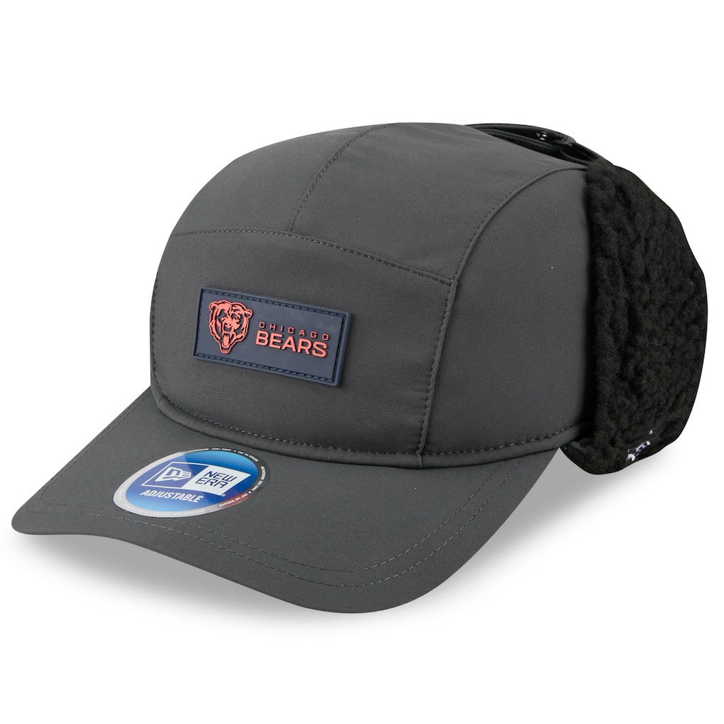 Chicago Bears New Era 2025 Sideline Cold Weather Runner Dog Ear Adjustable Hat Charcoal
