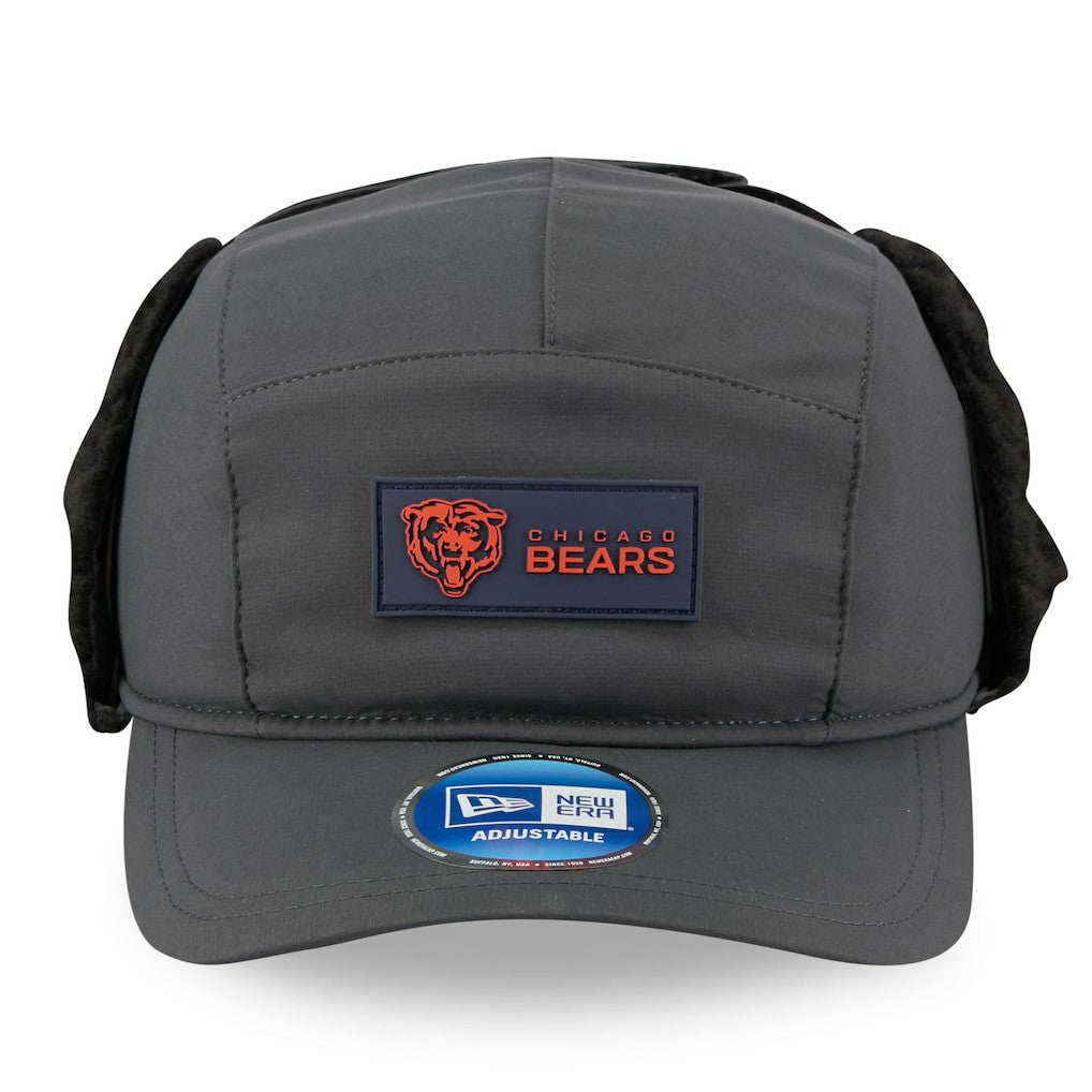 Chicago Bears New Era 2025 Sideline Cold Weather Runner Dog Ear Adjustable Hat Charcoal