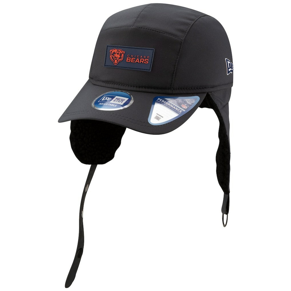 Chicago Bears New Era 2025 Sideline Cold Weather Runner Dog Ear Adjustable Hat Charcoal