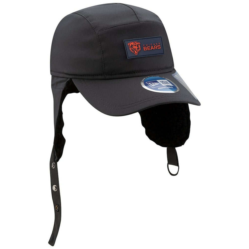 Chicago Bears New Era 2025 Sideline Cold Weather Runner Dog Ear Adjustable Hat Charcoal