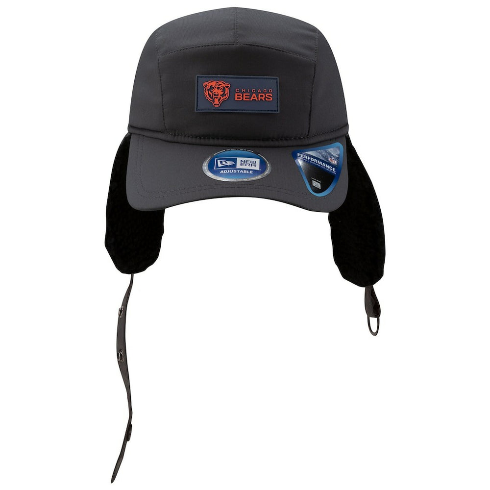 Chicago Bears New Era 2025 Sideline Cold Weather Runner Dog Ear Adjustable Hat Charcoal