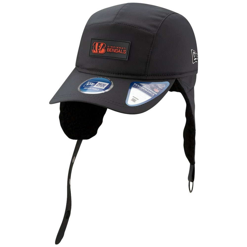 Cincinnati Bengals New Era 2025 Sideline Cold Weather Runner Dog Ear Adjustable Hat Charcoal